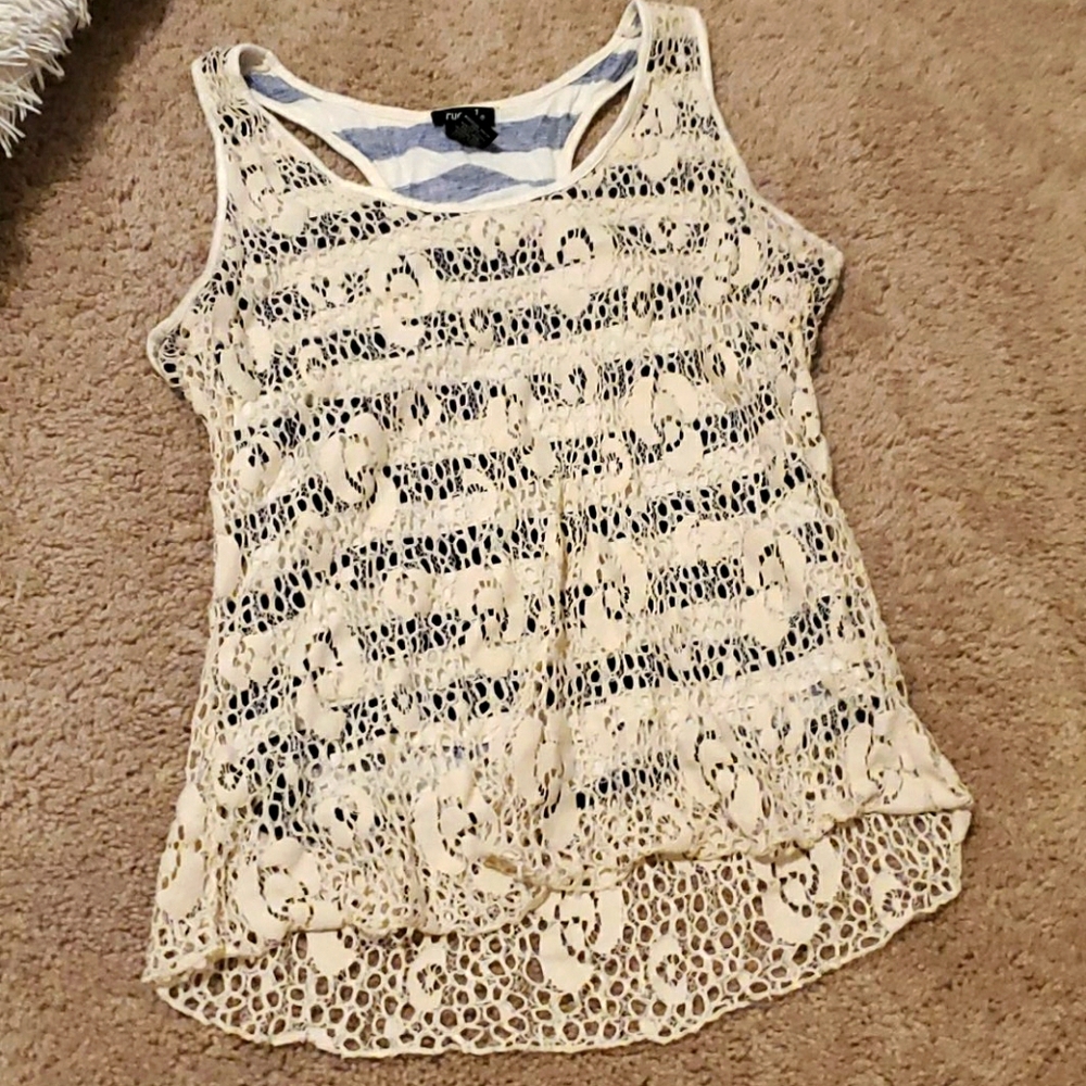 White and blue shirt